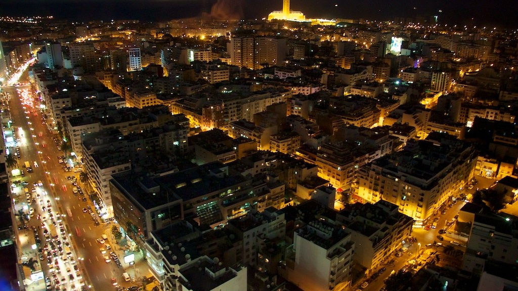 Casablanca skyline at night