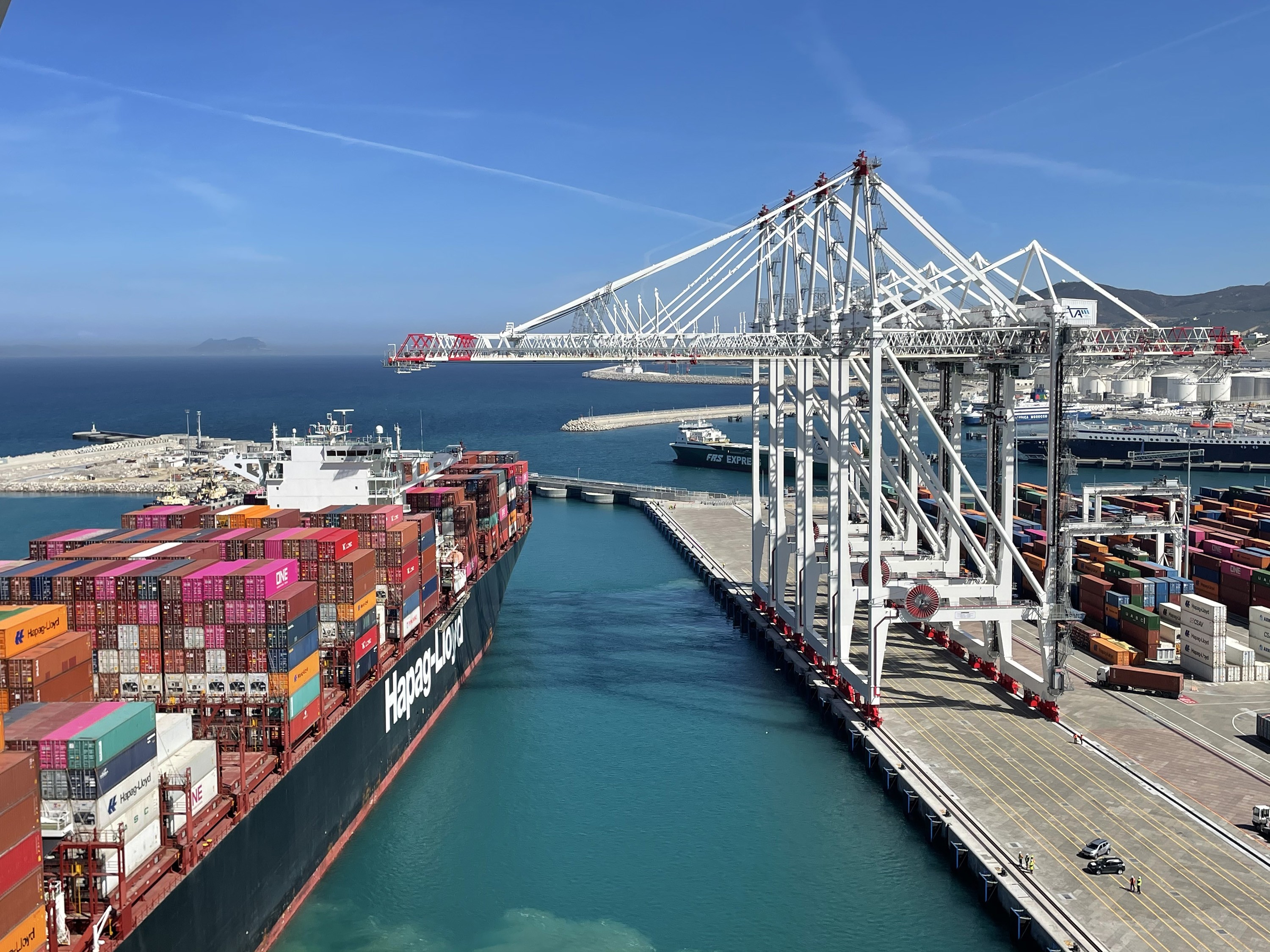 Tanger Med port with container ships representing international trade